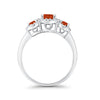 925 Sterling Silver Art Deco Three Stone Halo Engagement Promise Ring