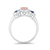 925 Sterling Silver Art Deco Bridal Set Cushion Round CZ Wedding Band Ring