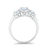 925 Sterling Silver Art Deco Three Stone Halo Engagement Promise Ring
