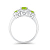 925 Sterling Silver Art Deco Three Stone Halo Engagement Promise Ring