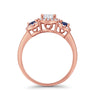 925 Sterling Silver Art Deco Bridal Set Cushion Round CZ Wedding Band Ring