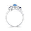 925 Sterling Silver Art Deco Bridal Set Cushion Round CZ Wedding Band Ring