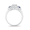 925 Sterling Silver Art Deco Bridal Set Cushion Round CZ Wedding Band Ring