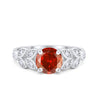 925 Sterling Silver Art Deco Flower Round Cubic Zirconia Wedding Ring