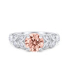 925 Sterling Silver Art Deco Flower Round Cubic Zirconia Wedding Ring