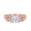 925 Sterling Silver Art Deco Flower Round Cubic Zirconia Wedding Ring