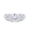 925 Sterling Silver Art Deco Flower Round Cubic Zirconia Wedding Ring