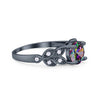 925 Sterling Silver Art Deco Flower Round Cubic Zirconia Wedding Ring