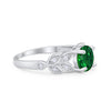 925 Sterling Silver Art Deco Flower Round Cubic Zirconia Wedding Ring