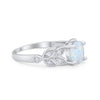 925 Sterling Silver Art Deco Flower Round Cubic Zirconia Wedding Ring