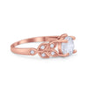 925 Sterling Silver Art Deco Flower Round Cubic Zirconia Wedding Ring
