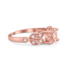 925 Sterling Silver Art Deco Flower Round Cubic Zirconia Wedding Ring