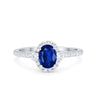 925 Sterling Silver Art Deco Halo Oval Round CZ  Promise Anniversary Ring