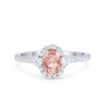 925 Sterling Silver Art Deco Halo Oval Round CZ  Promise Anniversary Ring