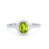 925 Sterling Silver Art Deco Halo Oval Round CZ  Promise Anniversary Ring