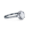 925 Sterling Silver Art Deco Halo Oval Round CZ  Promise Anniversary Ring