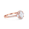 925 Sterling Silver Art Deco Halo Oval Round CZ  Promise Anniversary Ring
