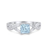 925 Sterling Silver Art Deco Princess Cut Round CZ Engagement Ring