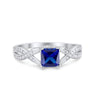925 Sterling Silver Art Deco Princess Cut Round CZ Engagement Ring