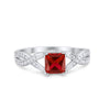 925 Sterling Silver Art Deco Princess Cut Round CZ Engagement Ring