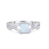 925 Sterling Silver Art Deco Princess Cut Round CZ Engagement Ring