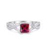 925 Sterling Silver Art Deco Princess Cut Round CZ Engagement Ring