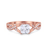 925 Sterling Silver Art Deco Princess Cut Round CZ Engagement Ring