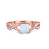 925 Sterling Silver Art Deco Princess Cut Round CZ Engagement Ring