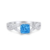 925 Sterling Silver Art Deco Princess Cut Round CZ Engagement Ring