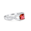 925 Sterling Silver Art Deco Princess Cut Round CZ Engagement Ring
