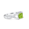 925 Sterling Silver Art Deco Princess Cut Round CZ Engagement Ring