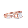 925 Sterling Silver Art Deco Princess Cut Round CZ Engagement Ring
