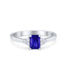 925 Sterling Silver Radiant Cut Round CZ Wedding Engagement Ring
