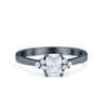 Radiant Cut Wedding Engagement Ring 925 Sterling Silver Round Cubic Zirconia Choose Color
