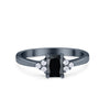925 Sterling Silver Radiant Cut Round CZ Wedding Engagement Ring
