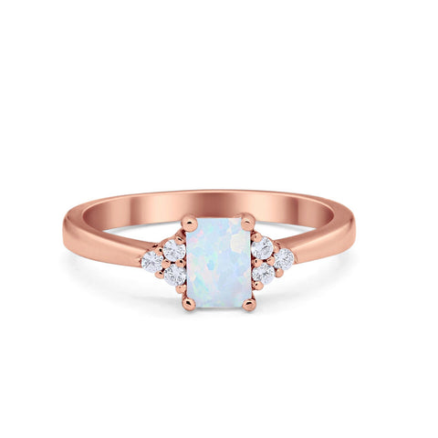 925 Sterling Silver Radiant Cut Round CZ Wedding Engagement Ring
