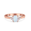 925 Sterling Silver Radiant Cut Round CZ Wedding Engagement Ring