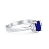 925 Sterling Silver Radiant Cut Round CZ Wedding Engagement Ring
