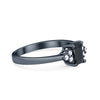 925 Sterling Silver Radiant Cut Round CZ Wedding Engagement Ring