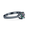 925 Sterling Silver Radiant Cut Round CZ Wedding Engagement Ring