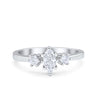 925 Sterling Silver Three Stone Marquise Round CZ Wedding Engagement Ring