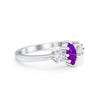 925 Sterling Silver Three Stone Marquise Round CZ Wedding Engagement Ring