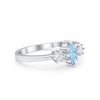925 Sterling Silver Three Stone Marquise Round CZ Wedding Engagement Ring