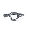 925 Sterling Silver Art Deco Open Circle CZ Wedding Engagement Ring