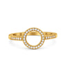 925 Sterling Silver Art Deco Open Circle CZ Wedding Engagement Ring
