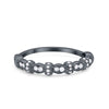 925 Sterling Silver Half Eternity Marquise Round CZ Wedding Band Ring
