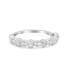 925 Sterling Silver Half Eternity Marquise Round CZ Wedding Band Ring