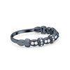 925 Sterling Silver Half Eternity Marquise Round CZ Wedding Band Ring