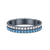 925 Sterling Silver Row Eternity Style Round Simulated Tuquoise CZ Ring