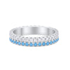 925 Sterling Silver Row Eternity Style Round Simulated Tuquoise CZ Ring